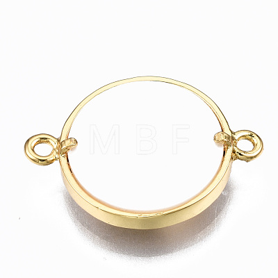 Brass Micro Pave Clear Cubic Zirconia Link Connectors ZIRC-S067-037G-NR-1