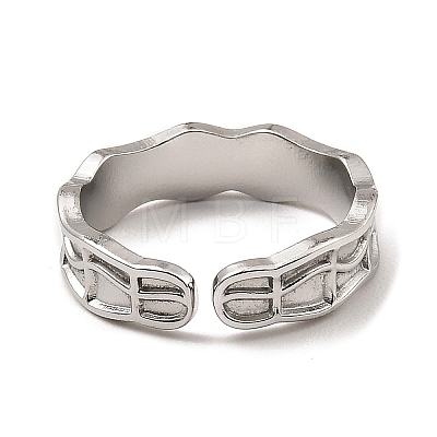 304 Stainless Steel Open Cuff Rings RJEW-Z018-01P-1