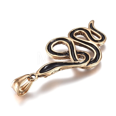 Fashionable Retro Halloween Jewelry 304 Stainless Steel Snake Pendants STAS-L017-105AG-1