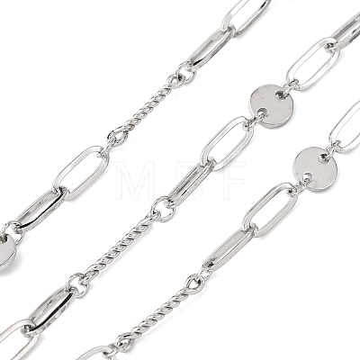 304 Stainless Steel Oval with Flat Round Link Chains CHS-H117-08P-1