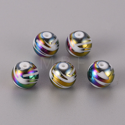 Electroplate Glass Beads EGLA-Q123-003F-1