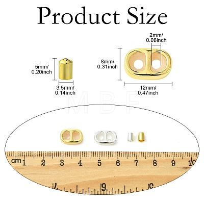 DIY Brass Cord Ends & Silicone Slide Charms Findings Kits KK-CJ0003-51-1