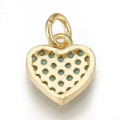Brass Micro Pave Cubic Zirconia Charms X-ZIRC-Q015-040G-1