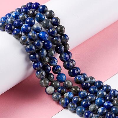 Natural Lapis Lazuli Round Beads Strands G-I181-09-6mm-1