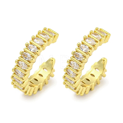 Brass Micro Pave Cubic Zirconia Cuff Earrings EJEW-C104-025G-1