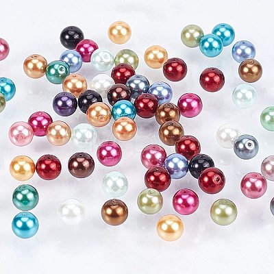 Eco-Friendly Dyed Glass Pearl Round Beads HY-PH0011-02-8mm-1