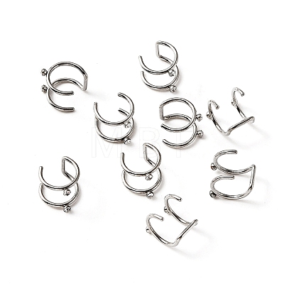 Crystal Rhinestone Chunky Cuff Earrings EJEW-TAC0015-15P-1