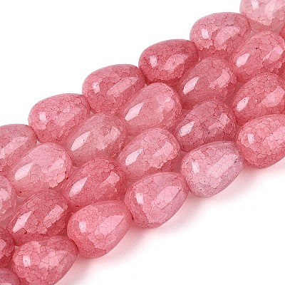 Baking Paint Crackle Glass Beads Strands DGLA-N019-03A-03-1