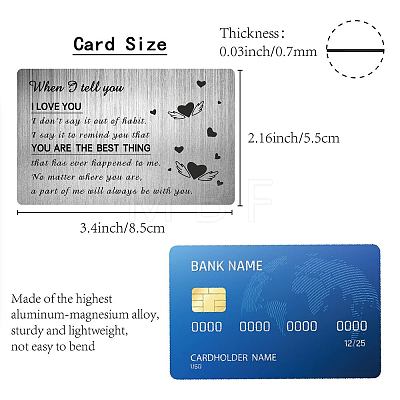 Rectangle 201 Stainless Steel Custom Thermal Transfer Wallet Card DIY-WH0252-032-1