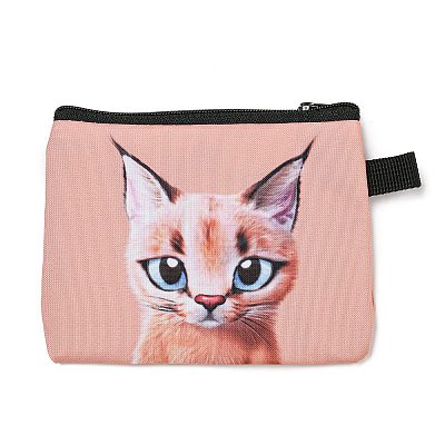 Cute Cat Polyester Zipper Wallets ANIM-PW0002-28I-1