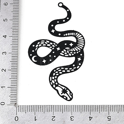 Spray Painted 430 Stainless Steel Etched Metal Embellishments Big Pendants STAS-A192-01EB-1