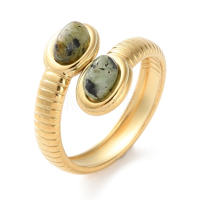 Oval Natural Red Agate & Amazonite & Rhodochrosite & Black Onyx & African Turquoise & Lapis Lazuli Finger Rings RJEW-Q004-04G-1