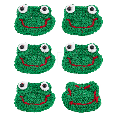 Frog's Head Shape Cartoon Style Polyester Knitted Costume Ornament Accessories DIY-BC0006-65-1