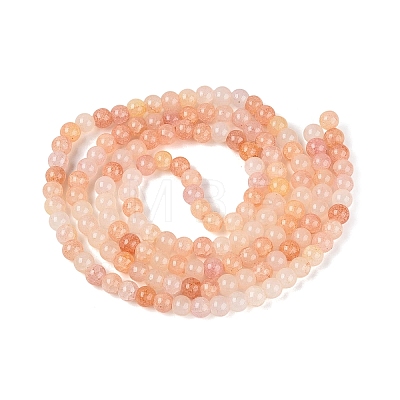 Ombre Effect Dyed Crackle Glass Beads Strands GLAA-Q106-01A-B12-1