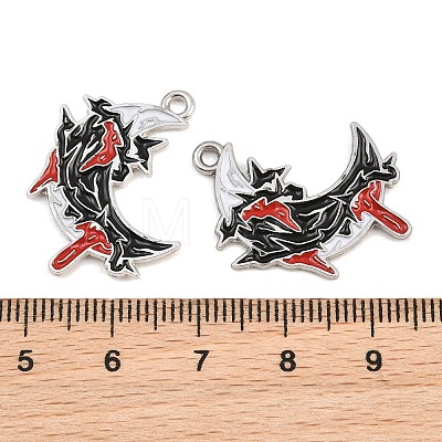 Alloy with Black Enamel Pendants AL-CBA2919-02P-10-1