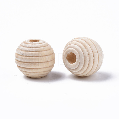 Unfinished Natural Wood Beads WOOD-R266-05-1