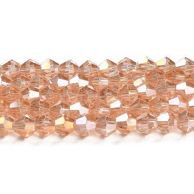 Transparent Electroplate Glass Beads Strands EGLA-A039-T4mm-B15-1