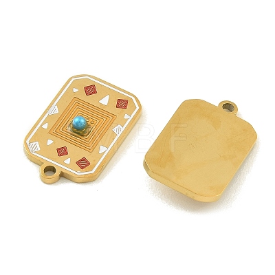 304 Stainless Steel Enamel Pendants STAS-H251-03B-01-1