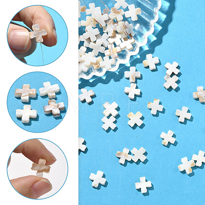 60Pcs Natural Freshwater Shell Beads SSHEL-SC0001-41-1
