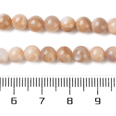 Natural Pink Shell Beads Strands SHEL-D002-A01-6mm-1