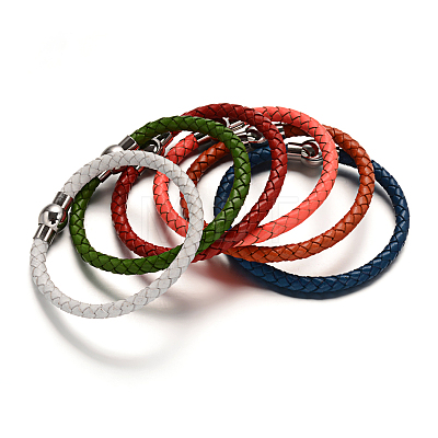 Leather Cord Braided Bracelet Making BJEW-E273-03-1