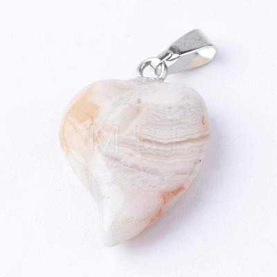 Natural Crazy Agate Pendants with Brass Findings G-R390-02-1