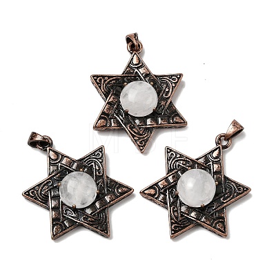 Natural Quartz Crystal Star of David Pendants G-A297-06R-17-1