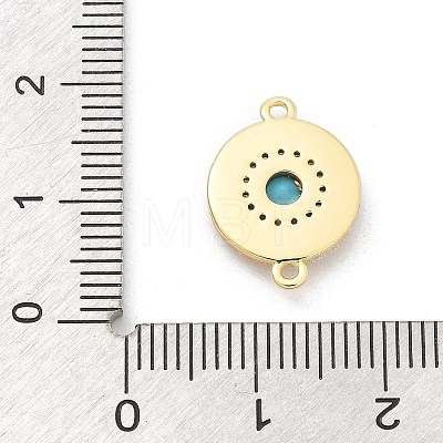 Brass Micro Pave Clear Cubic Zirconia & Shell Connector Charms KK-M303-03G-01-1