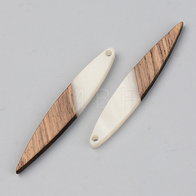 Opaque Resin & Walnut Wood Pendants RESI-S389-015A-C04-1