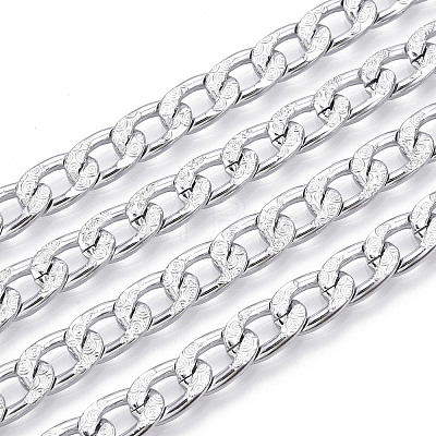 Aluminium Textured Cuban Link Chains CHA-T001-41S-1