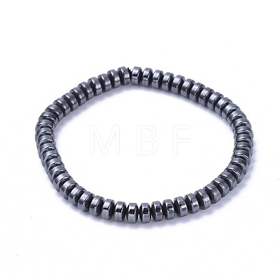 Non-magnetic Synthetic Hematite Stretch Bracelets BJEW-F376-03-1