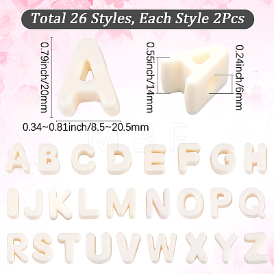 52Pcs 26 Styles Opaque Acrylic European Beads OACR-SP0002-37-1