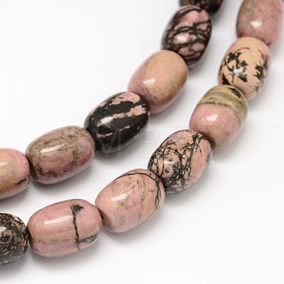 Natural Rhodonite Barrel Beads Strands G-F236-01C-1