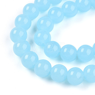 Imitation Jade Glass Beads Strands GLAA-T032-J8mm-04-1