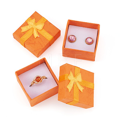 Square Paper Jewelry Ring Gift Boxes with Bowknot CON-TAC0010-80A-1