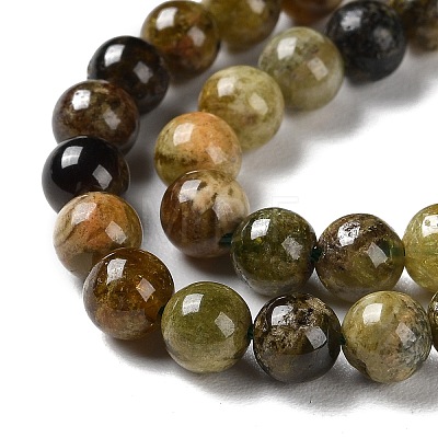 Natural Green Garnet Beads Strands G-Z034-B14-01-1