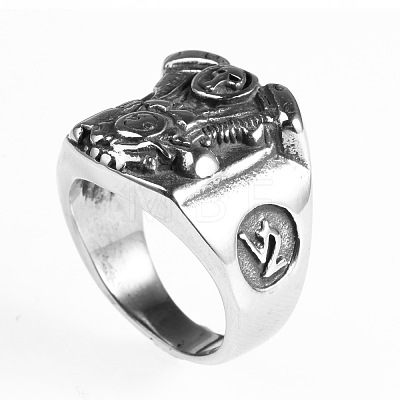 316L Surgical Stainless Steel Punk Style Finger Rings for Men FS-WGA49E5-01-1