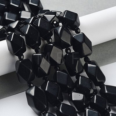 Natural Obsidian Beads Strands G-C182-24-01-1