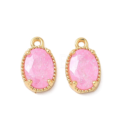 Brass Crushed Ice Cut Cubic Zirconia Pendants KK-D024-24B-G-1