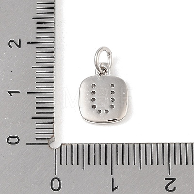 Rack Plating Brass Micro Pave CLear Cubic Zirconia Charms KK-E110-14P-U-1