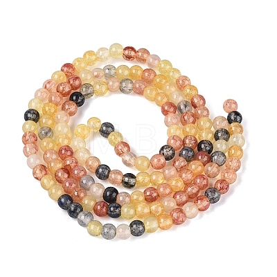 Ombre Effect Dyed Crackle Glass Beads Strands GLAA-Q106-01A-B18-1