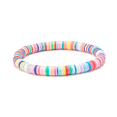 4Pcs 4 Style Handmade Polymer Clay Heishi Beads Stretch Bracelets Set BJEW-JB07511-1
