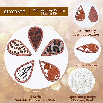 Olycraft DIY Teardrop Earring Making Kit DIY-OC0009-80-1