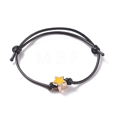 Star Beaded Cord Bracelet BJEW-JB07683-1