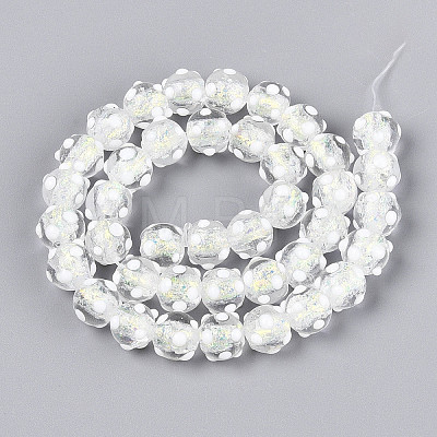 Handmade Foil Lampwork Beads Strands FOIL-T008-02A-1