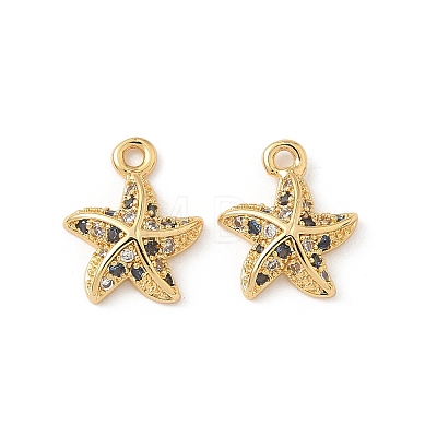 Brass Micro Pave Cubic Zirconia Charms X1-KK-C099-01B-G-1