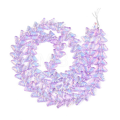 Transparency Electroplate Glass Beads Strands GLAA-T023-39A-05-1