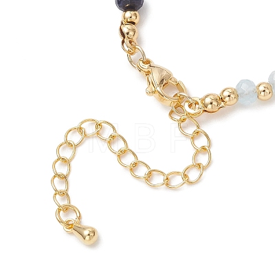 Brass & Dyed Natural Malaysia Jade Rondelle Beaded Bracelets for Women BJEW-JB13323-03-1