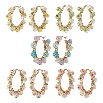 Transparent Acrylic Hoop Earrings EJEW-JE06954-1