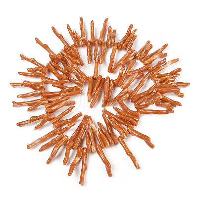 Opaque Acrylic Imitation Coral Beads Strands SACR-P033-01A-09-1